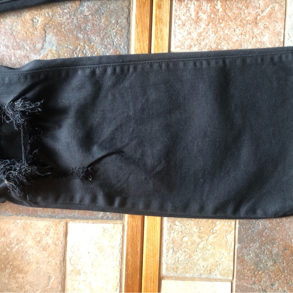 Carly Jean Los Angeles Black Distressed Straight Leg Jeans - Picture 2 of 5